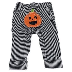 Carter’s Striped Pumpkin Bottom Pajama Pants Baby Size 6M Black White